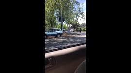 Man Rams Car Down The Street