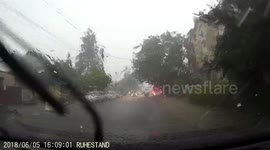 dashcam - extreme weather (rain) near Bucharest - short preview