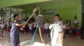 Pupils terrified by 12-foot long python caught in school toilets