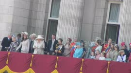 The Royal Family on the Balcony at Buckingham palace the watching the fly past by jim connor