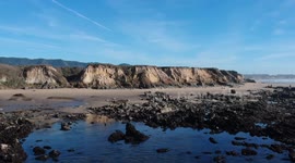 Aerial Beach Cliff Approach