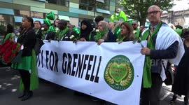 Humanity for Grenfell tribute at Silent March for Grenfell in North Kensington