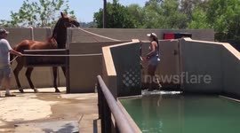 Lasair Swimming for the First Time