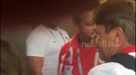 Robert Lewandowski's wife, Anna Lewandowska, poses for selfies at the World Cup