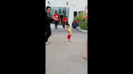 Crazy dance for little boy