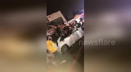 XXXTentacion fans jump on top of car at LA memorial
