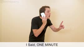 Man hilariously performs sign language while on the phone