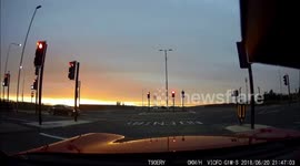 Heart-stopping dash-cam video shows red-light runner's scary near miss