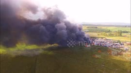 Drone Captures Fire Which Destroys 600 Cars