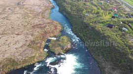 Camp site Faxi Waterfall Reykholt Iceland