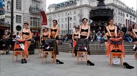 Lydia Bright Brightens Londons Day With a Stunning Dress Tease Show