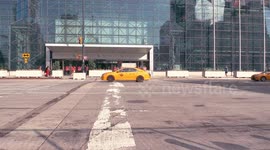 Establishing shot of Jacob Javits Convention Center from 34th street