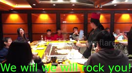 Teppanyaki We Will Rock You Performance on Cruise Ship Teppanyaki