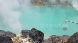 Boiling eggs in the hot geyser