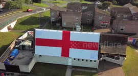 Football-mad pub claims to have UK's biggest England flag