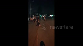 Russian football fan celebrating after win knocked down by car