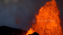 4k Quality Huge Hawaii Lava Fountain and Active Lava Tree