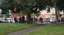 Newsflare Edit - Massive police presence in Nantes after death of 22-year-old prompts violent clashes