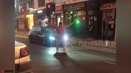 Footy fan strips naked in street after England penalties win
