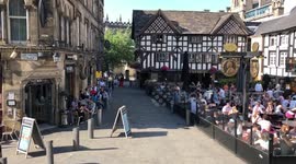 People enjoying the rest of the day with a beer in Manchester