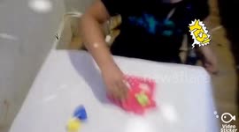 Playing with shapes puzzle,sketch board,house with zombie