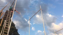Fifty year old man tries Flying Trapeze for the first time