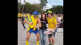 Swedish fans party in Samara ahead of game