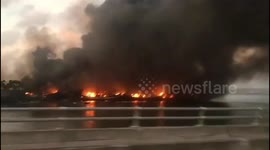 Fire destroys 39 boats moored at harbour in Bali