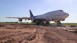 Mystery Boeing 747 parked in muddy field baffles locals