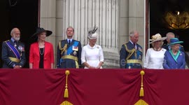 Sophie Countess of Wessex jumps in fright on royal balcony at RAF centenary