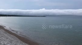 Incredible cloud forms over Lake Michigan during storm
