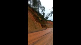 Turn back directions as landslides in front of eyes