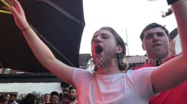 England Fans singing during the World Cup Semi Final
