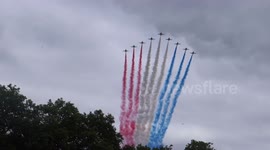 Red Arrows flypast at 100th RAF anniversary in London, 2018