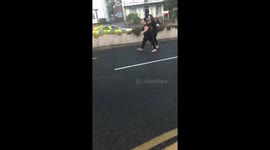 Girl attacks man after england game