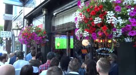 Crowds at London pub watching England-Croatia spill out into streets