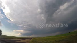Corkscrew spercell thunderstorm