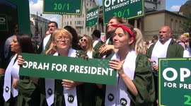 Oprah supporters attend anti-Trump demo in London