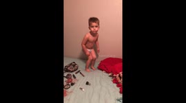 Little boy ruins expensive makeup