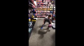 12yr old dribbling backwards at Dicks sporting goods