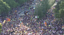 Tens of thousands march in Barcelona demanding liberty for separatist leaders
