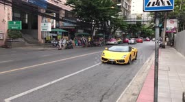 Yellow Lamborghini In Bangkok
