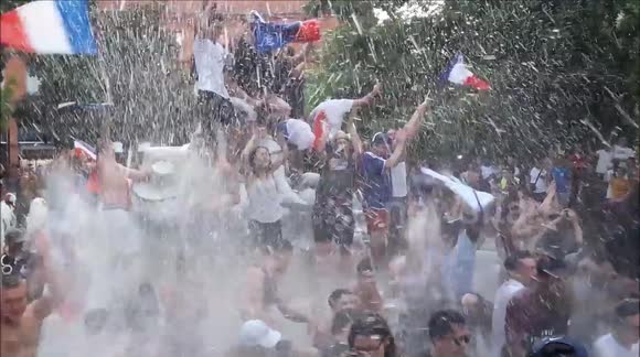 French fans in Toulouse celebrate team's World Cup triumph