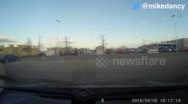 girl trips and falls while running