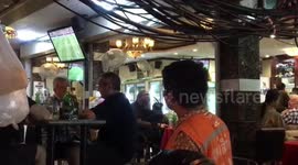 Locals watching World Cup final in Pattyaya, Thailand