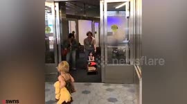 Toddler who has spent her whole life in hospital walks out the doors for the first time after life saving transplant