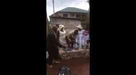 A man rescuing his dog