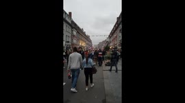 Crowds gather after semi final win for France against Belgium 10th July 2018