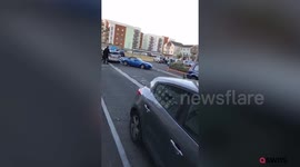 Woman 'crashes into ten vehicles after stealing sportscar'