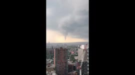 Funnel cloud spotted over NYC harbour as storm sets in